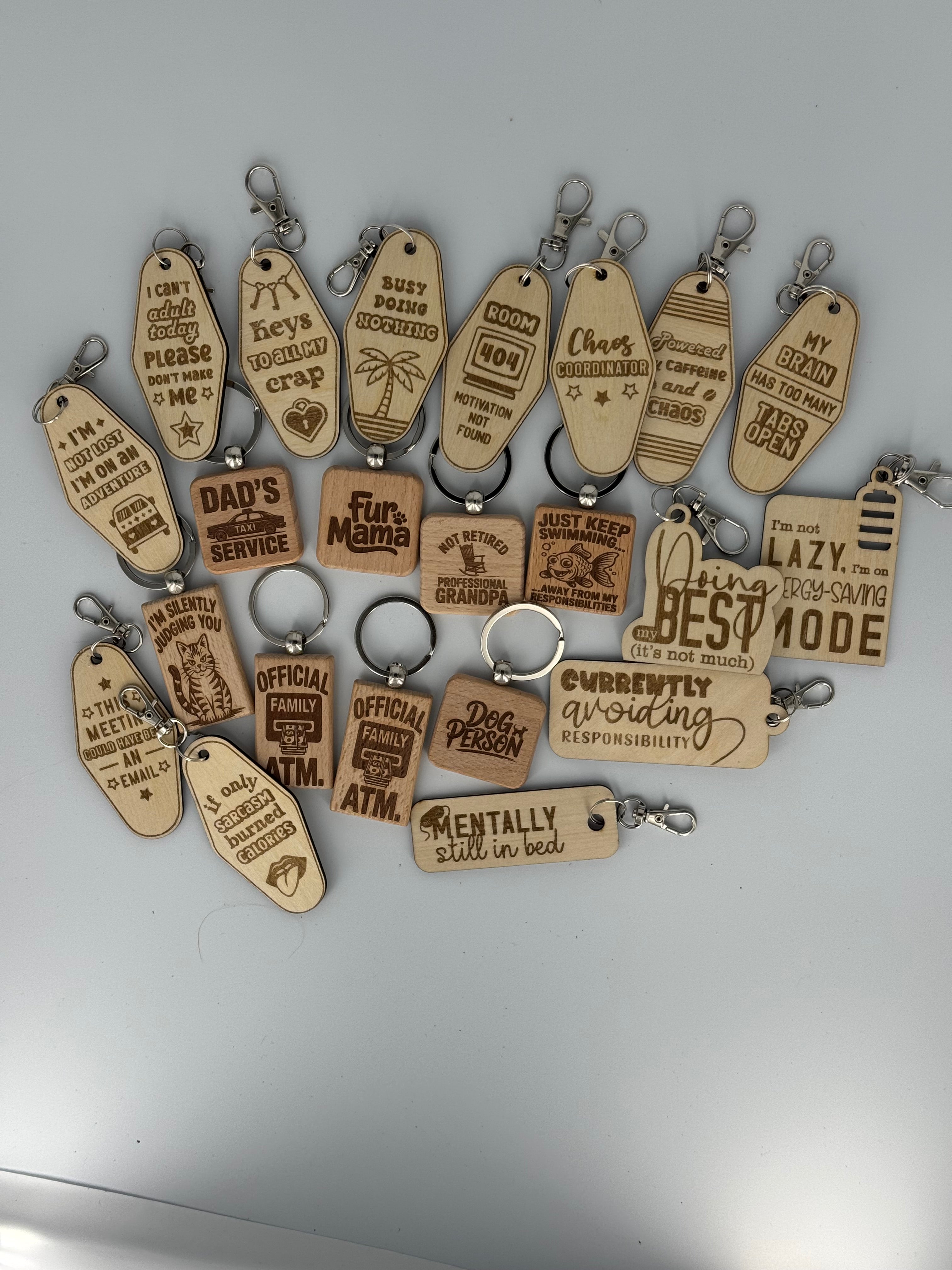 Laser Engraved Keychain – Custom Design (Price is Per Keychain)